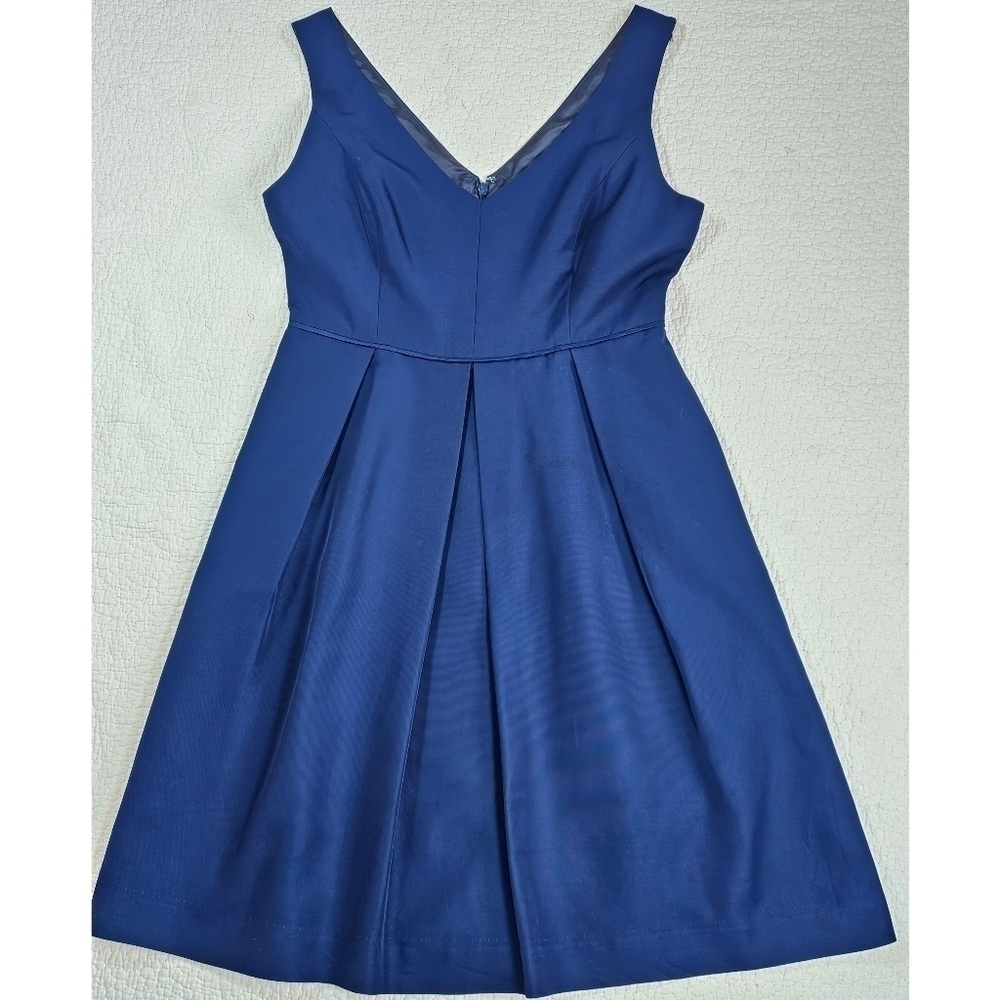 J. Crew Kami Fit and Flare Navy Vicose Dress
